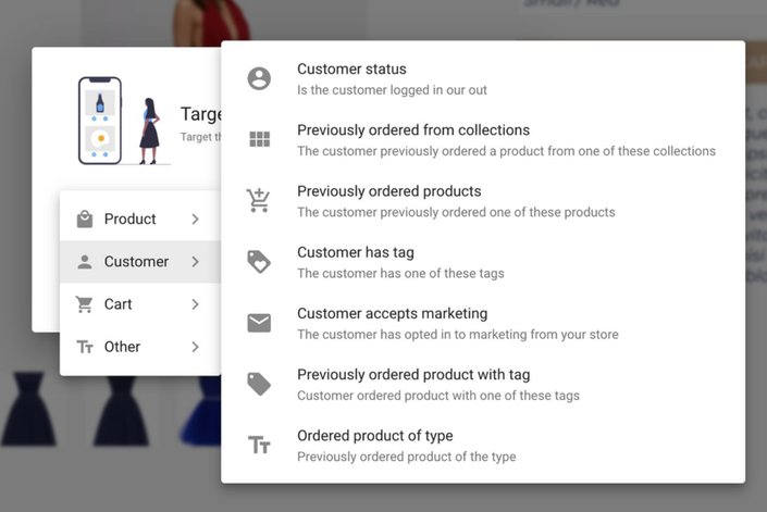 Builder targeting options let you personalize content based on user behavior and other factors