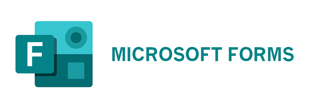 Microsoft Forms logo with a stylized letter F icon next to the brand name in teal text.