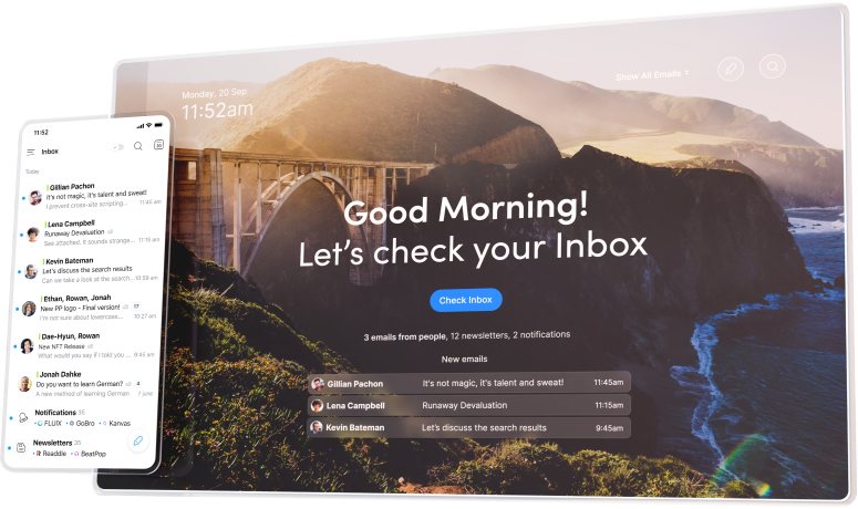 Spark Mail inbox across desktop and mobile