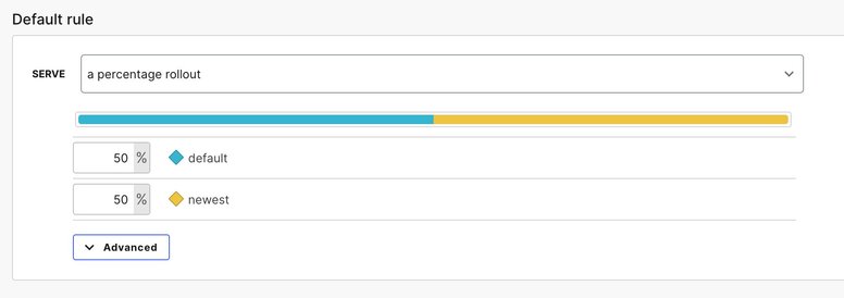 a screenshot of the distribution rule for percentage rollout of a feature.