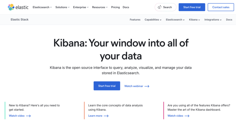 Elasticsearch and Kibana logos side by side.