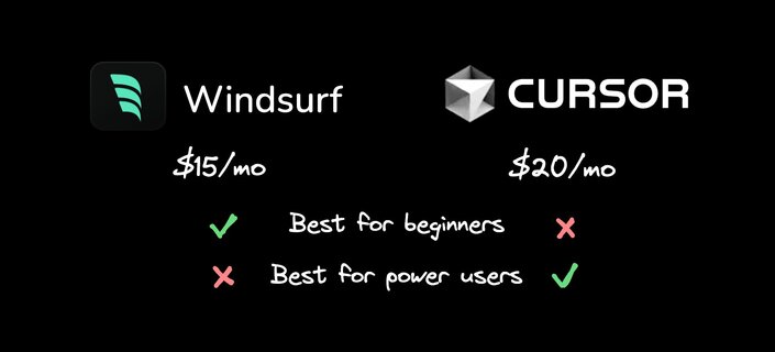 Windsurf is best for beginners, and Cursor is best for power users