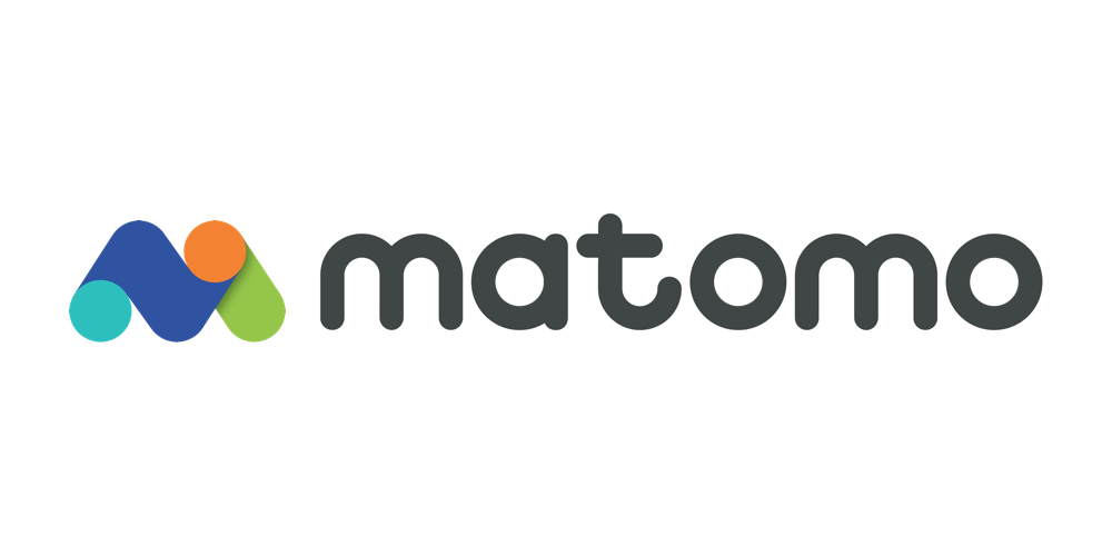 Matomo logo featuring an icon composed of four colorful geometric shapes forming a letter "M" next to the word "matomo" in a dark gray, rounded sans-serif font.