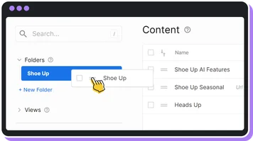 Better organize Builder content with folders