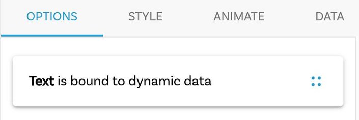 Note about the text field being bound to dynamic data.