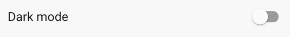 Dark mode toggle set to off.