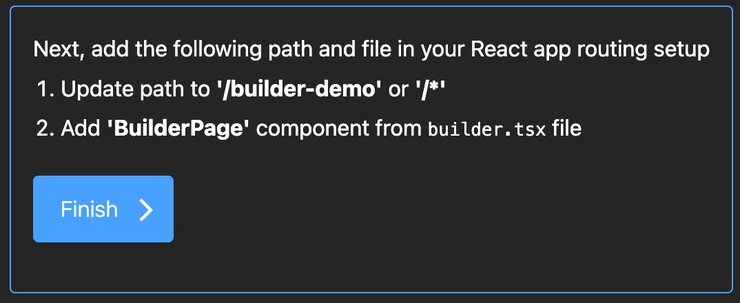 Add a new route with /builder-demo as the path and element set to BuilderPage component from builder.tsx file.