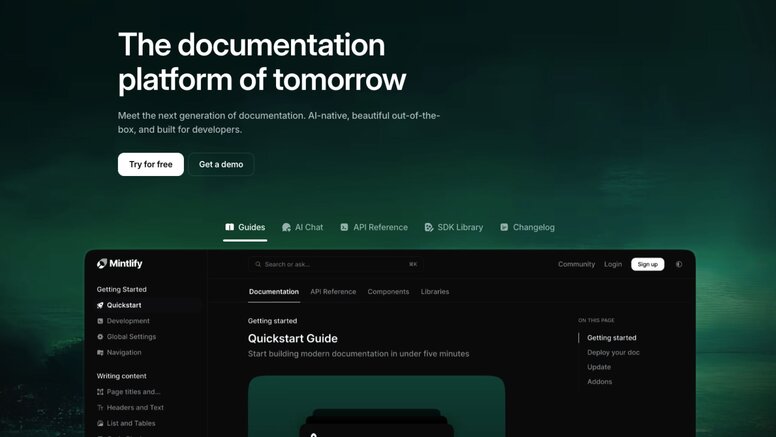 Mintlify's homepage
