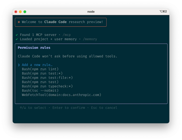 A screenshot of the Claude Code CLI.
