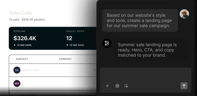 Visual editor building a campaign page