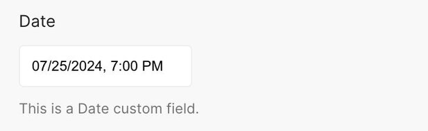 Custom field of type Date with a date.