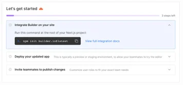 Improved onboarding experience