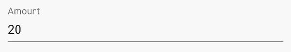 An amount field with a placeholder amount of 20.