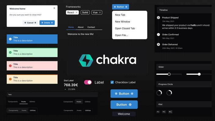 a preview of the chakra UI library