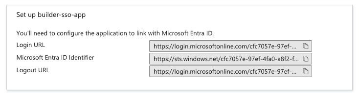 Screenshot of info to get from Azure that you'll need to provide in the Builder config.