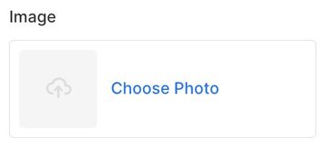 Image field with the option to choose a photo.