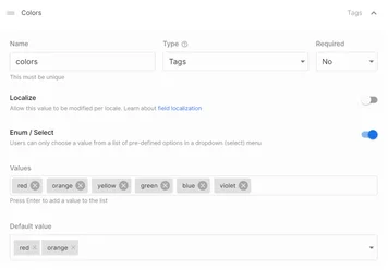 Limit multi-tag selection to specific values