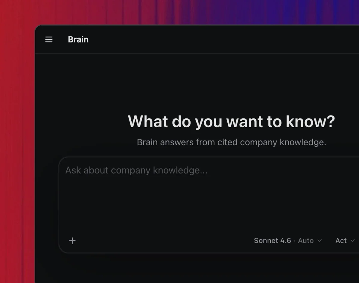 Brain company chat with cited memory sources