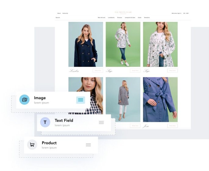 Builder no code headless CMS for e-commerce with powerful drag and drop page builder