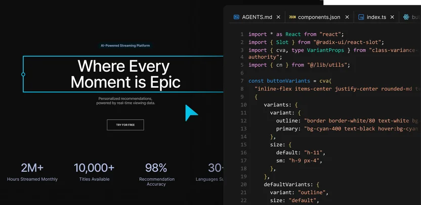 Connected web app workflow with Builder visual editing tools