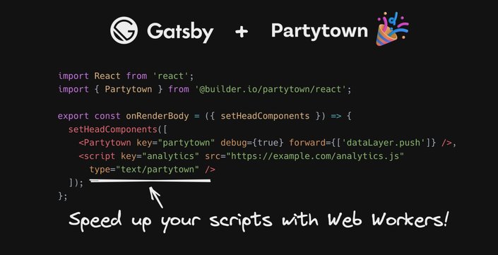 Code showing how to integrate Partytown into Gatsby