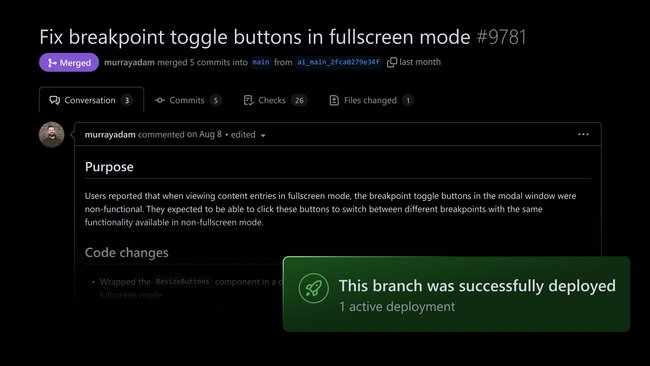 A merged and deployed Github pull request mentioning a customer reported issue. 