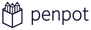 Penpot logo: a stylized outline of a pencil holder containing three pencils.