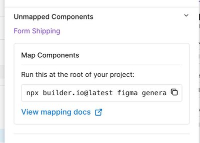 builder will provide a terminal command to map any unmapped components