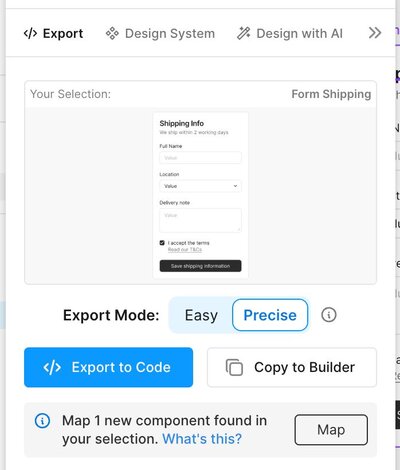 builder will notify you of any unmapped components in your code