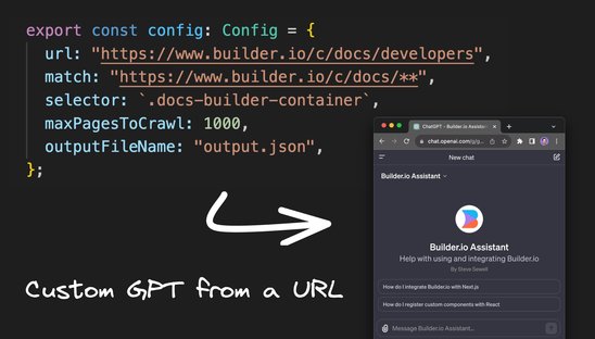 Introducing GPT Crawler - Turn Any Site Into a Custom GPT With Just a URL
