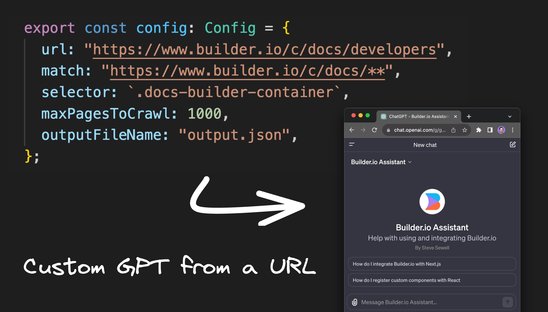 Introducing GPT Crawler - Turn Any Site Into a Custom GPT With Just a URL