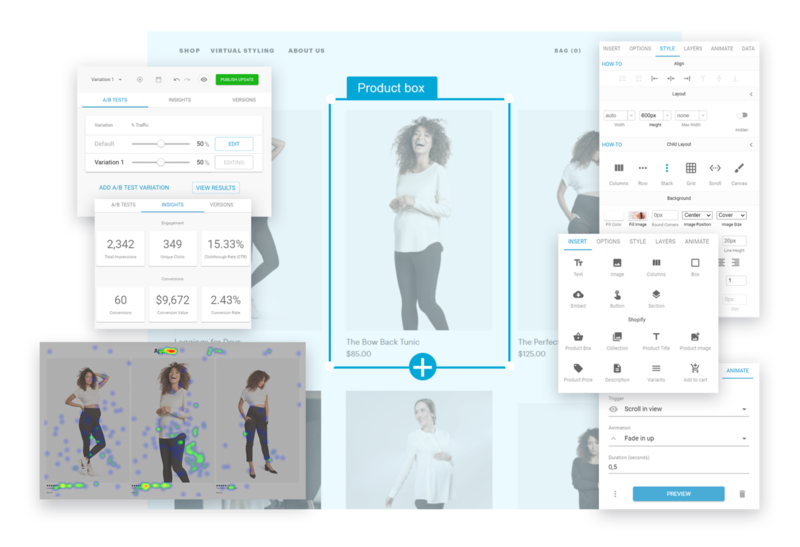 Builder headless CMS and drag and drop page builder for e-Commerce