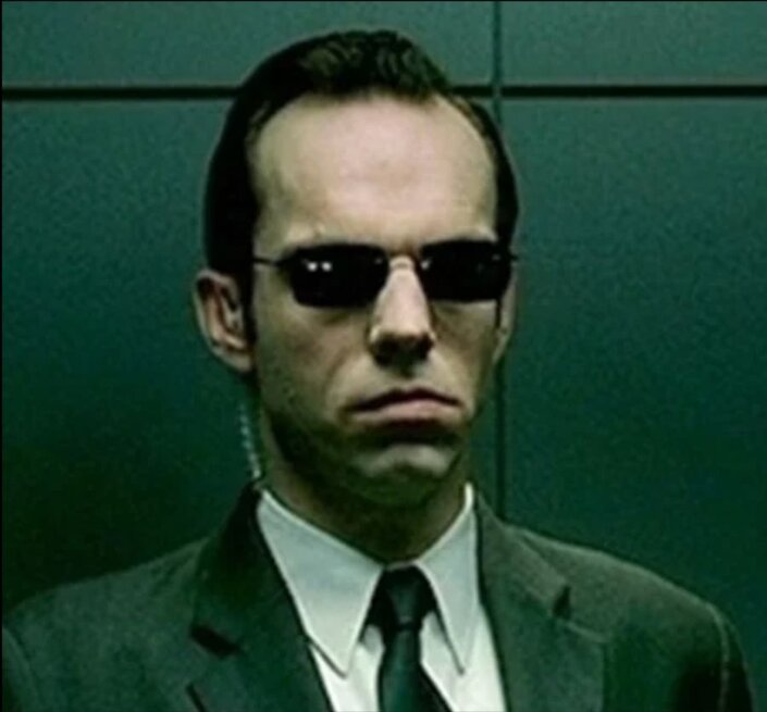 a picture of Agent Smith from "The Matrix"