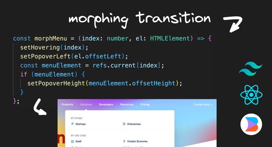 Make an Animated Menu like Stripe with React, Tailwind, and AI