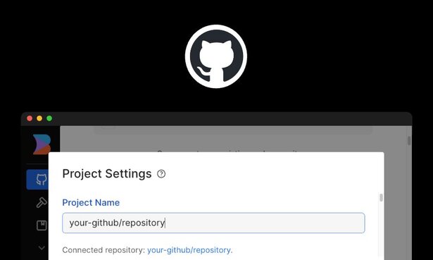 GitHub logo above a Builder Project Settings page.