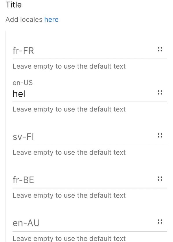 Image of locales listed in the editor.