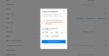 Customizable Breakpoints