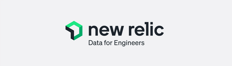 New Relic logo consisting of a geometric icon and the brand name with the tagline Data for Engineers.