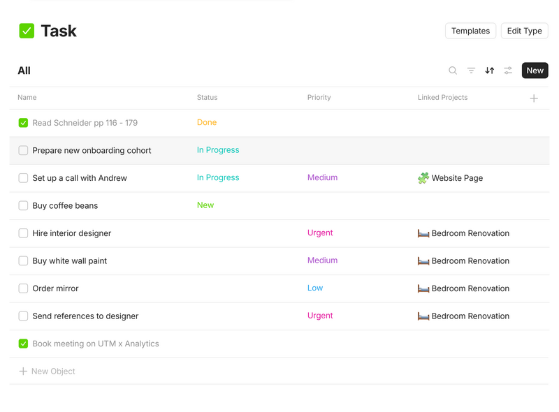 Anytype typed task query with structured properties