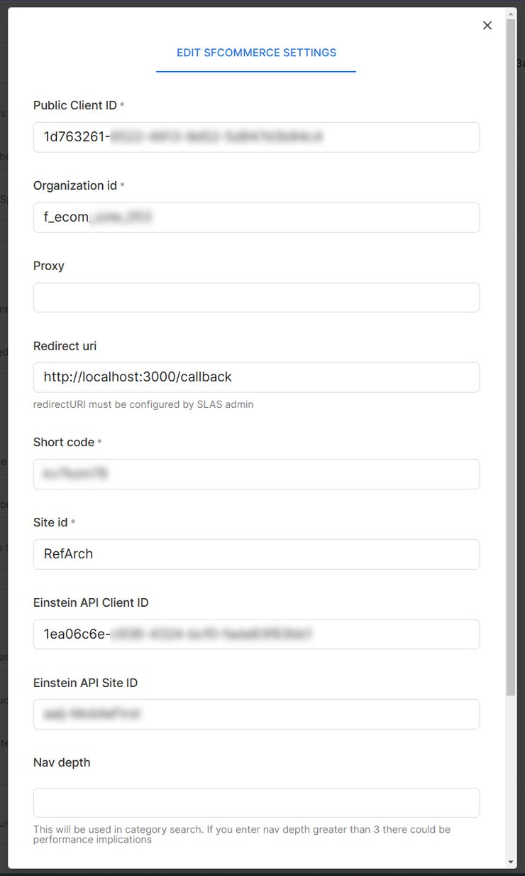 Salesforce configuration modal with a form where you put in your salesforce info.