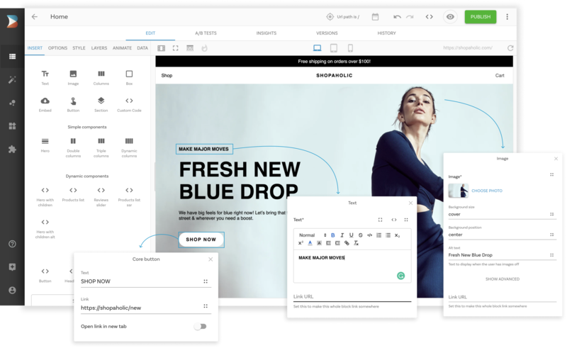 Builder headless CMS visual editor 