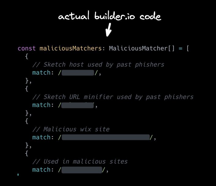 Builder.io code that checks for malicious matchers using regex