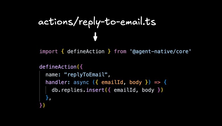 actions/reply-to-email.ts — defineAction on the backend