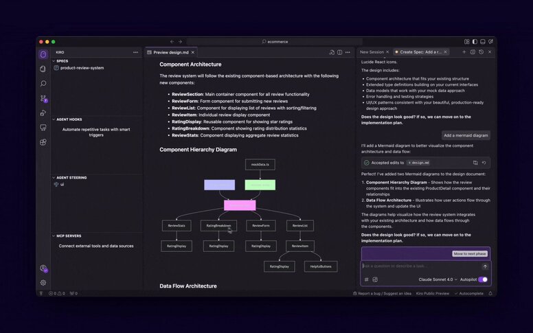 Screenshot of the Amazon Kiro UI.