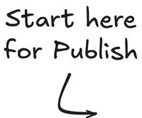 Image that says "Start here for Publish" with an arrow pointing to tile with the Quickstart Page Integration link.