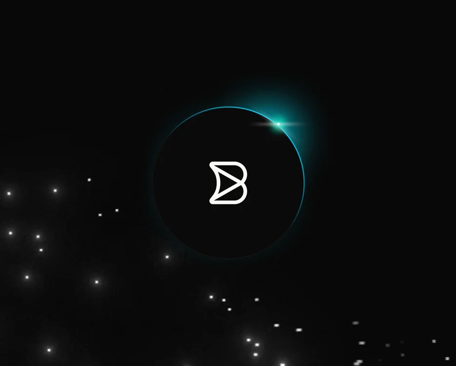 Builder logo glowing among stars