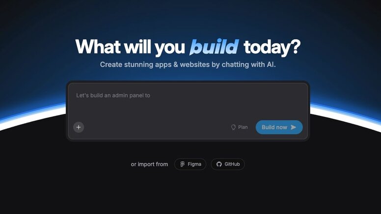 Bolt homepage with prompt input