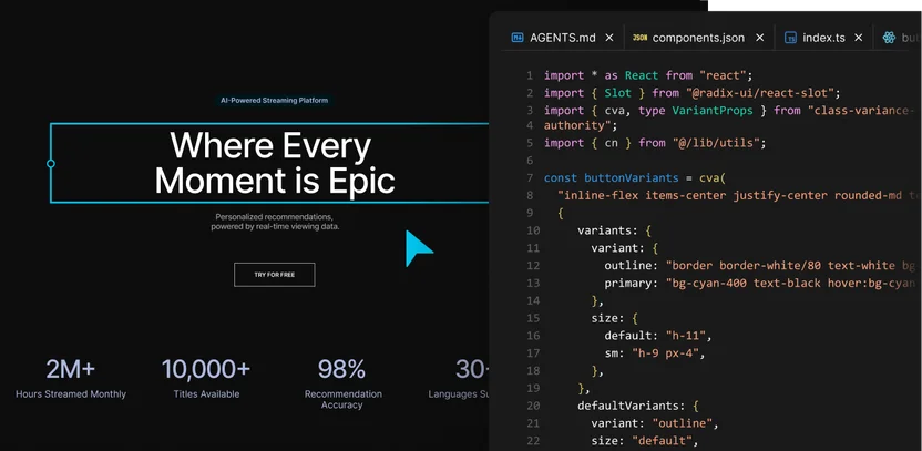 Design polish landing as code on a branch for review