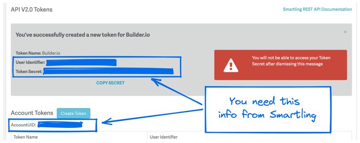 Screenshot of Smartling API page with User ID, Token Secret, and Account UID pointed out.