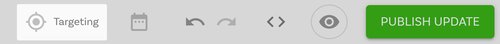 A screenshot of the Visual Editor toolbar with the Targeting button highlighted.